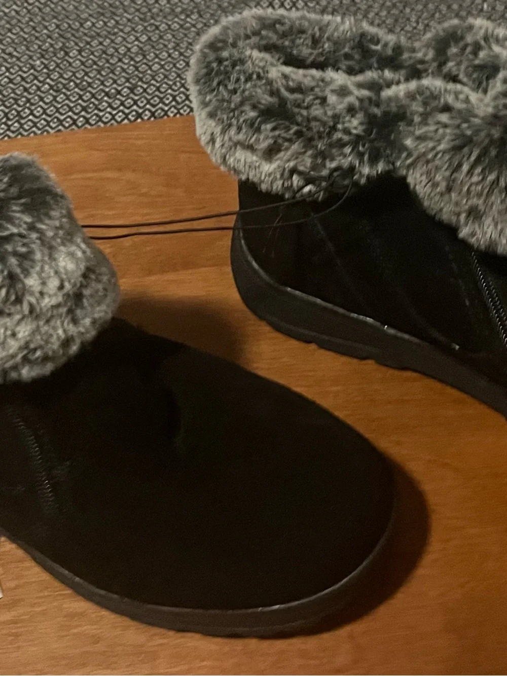 Khombu Black Slide Sandals with Orange Logo Accent